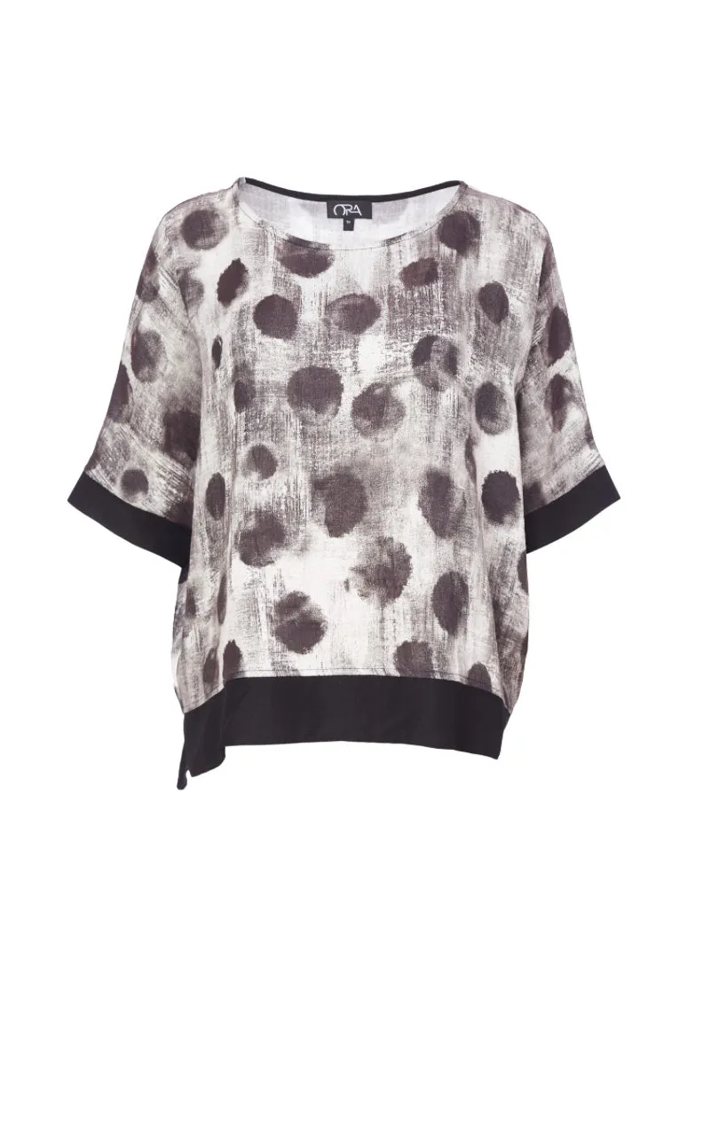 104 Spot Top/Contrast Hem-panel - Naya