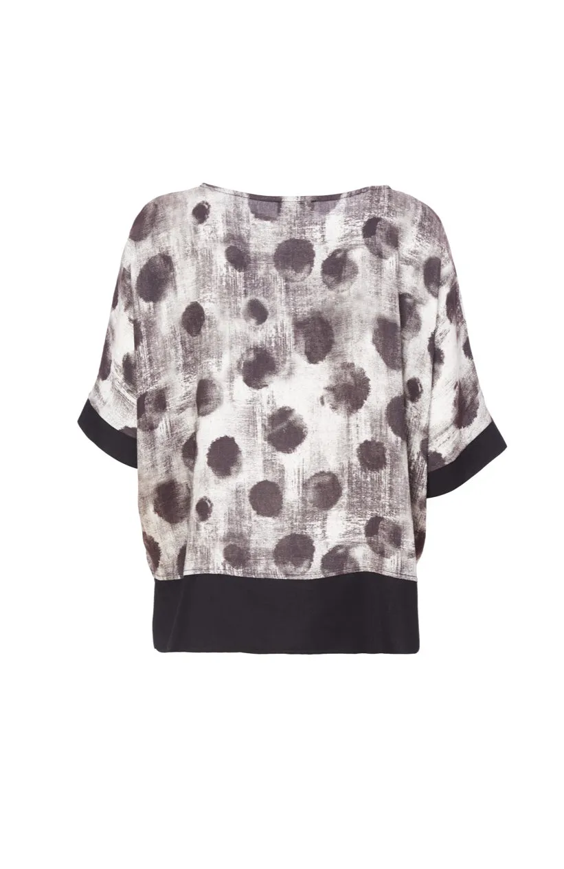 104 Spot Top/Contrast Hem-panel - Naya