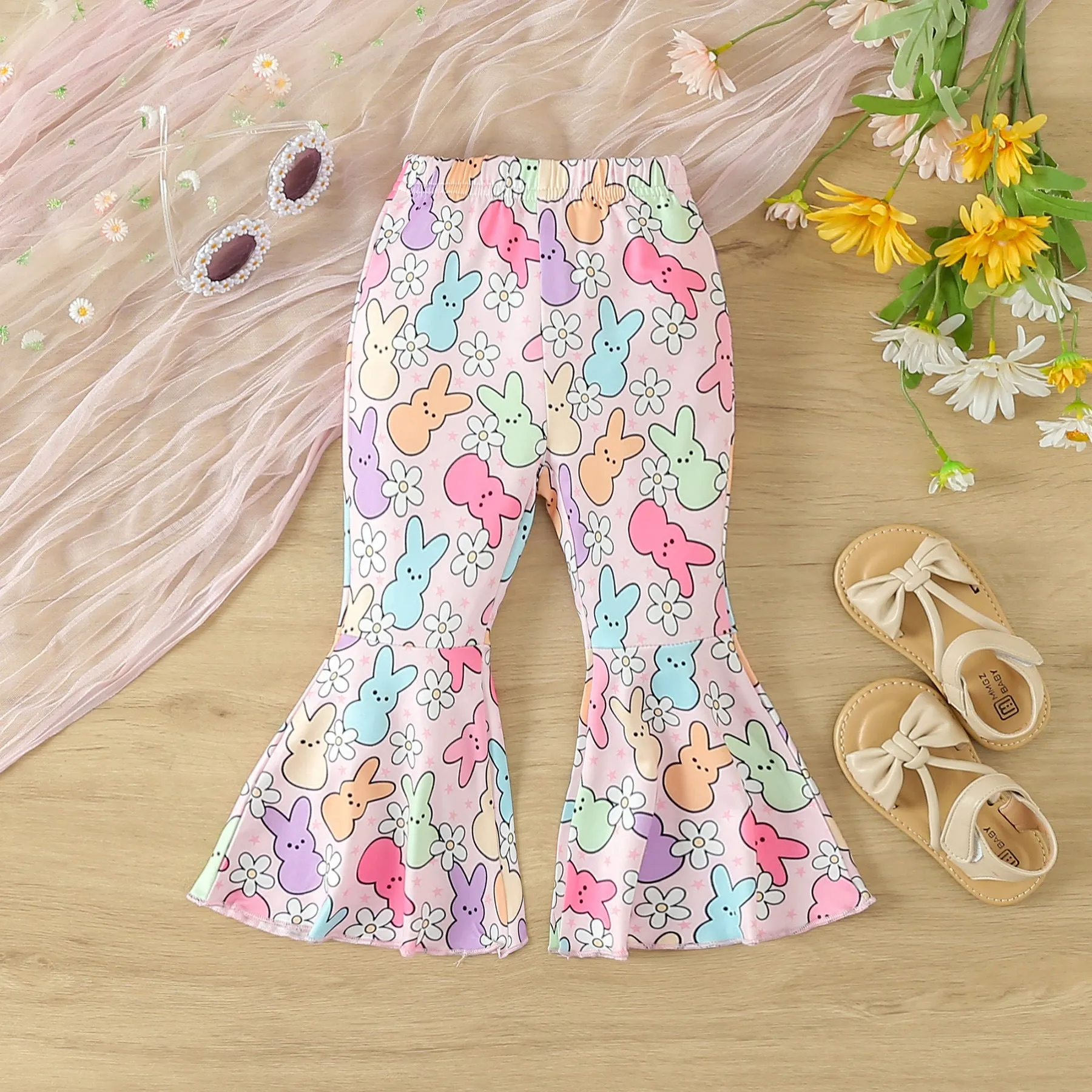 2 Pieces Set Baby Kid Girls Letters Tops And Cartoon Pants Wholesale 24030181