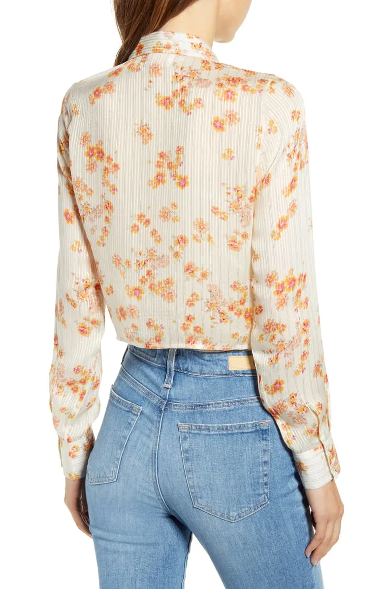 A La Plage Floral Crop Blouse