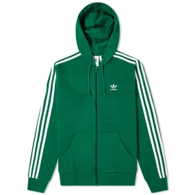 Adidas 3-Stripe Full Zip HoodyDark Green