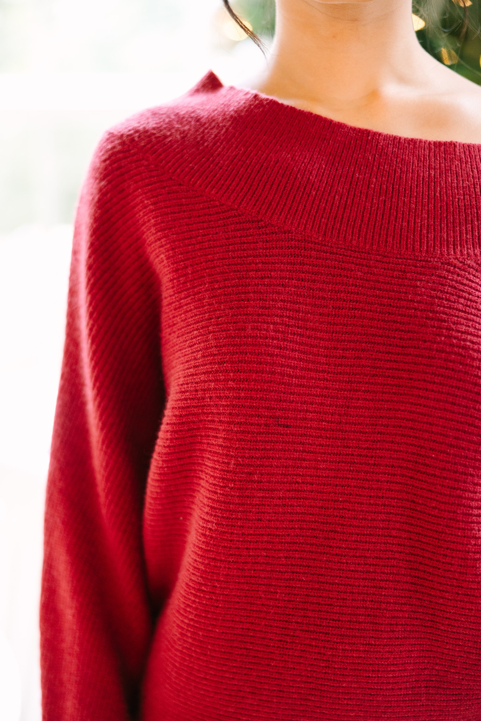 All On You Red Off Shoulder Sweater