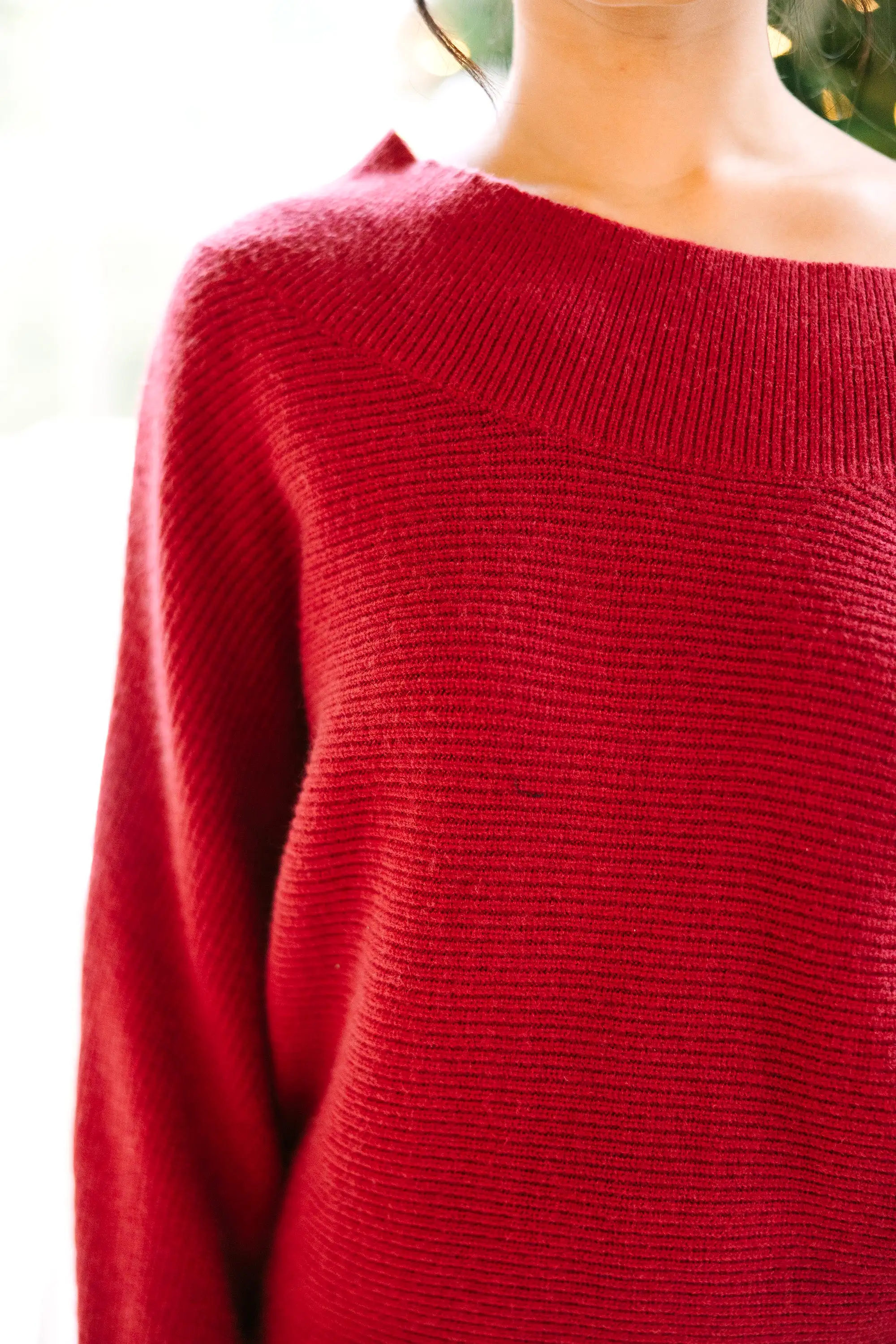 All On You Red Off Shoulder Sweater