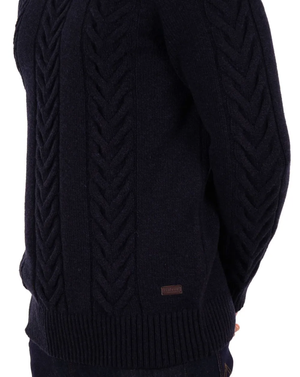 Barbour Essential Cable Knit Jumper Navy Marl