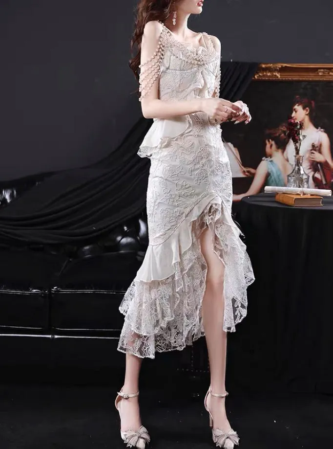 Baroque Pearl Royalcore Statement Dress