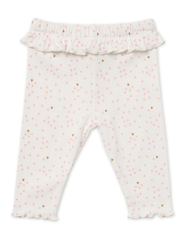 Bodysuit and Footless Legging 2 Piece Set in Flutter Hearts