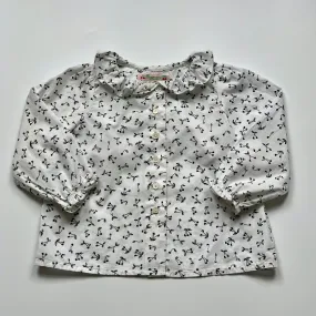 Bonpoint Black And White Cherry Print Blouse: 2 Years