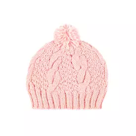 Cable Knit Beanie, Pink