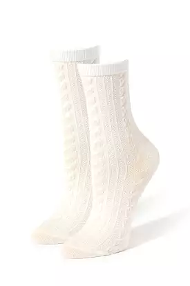 Cable Knit Crew Socks