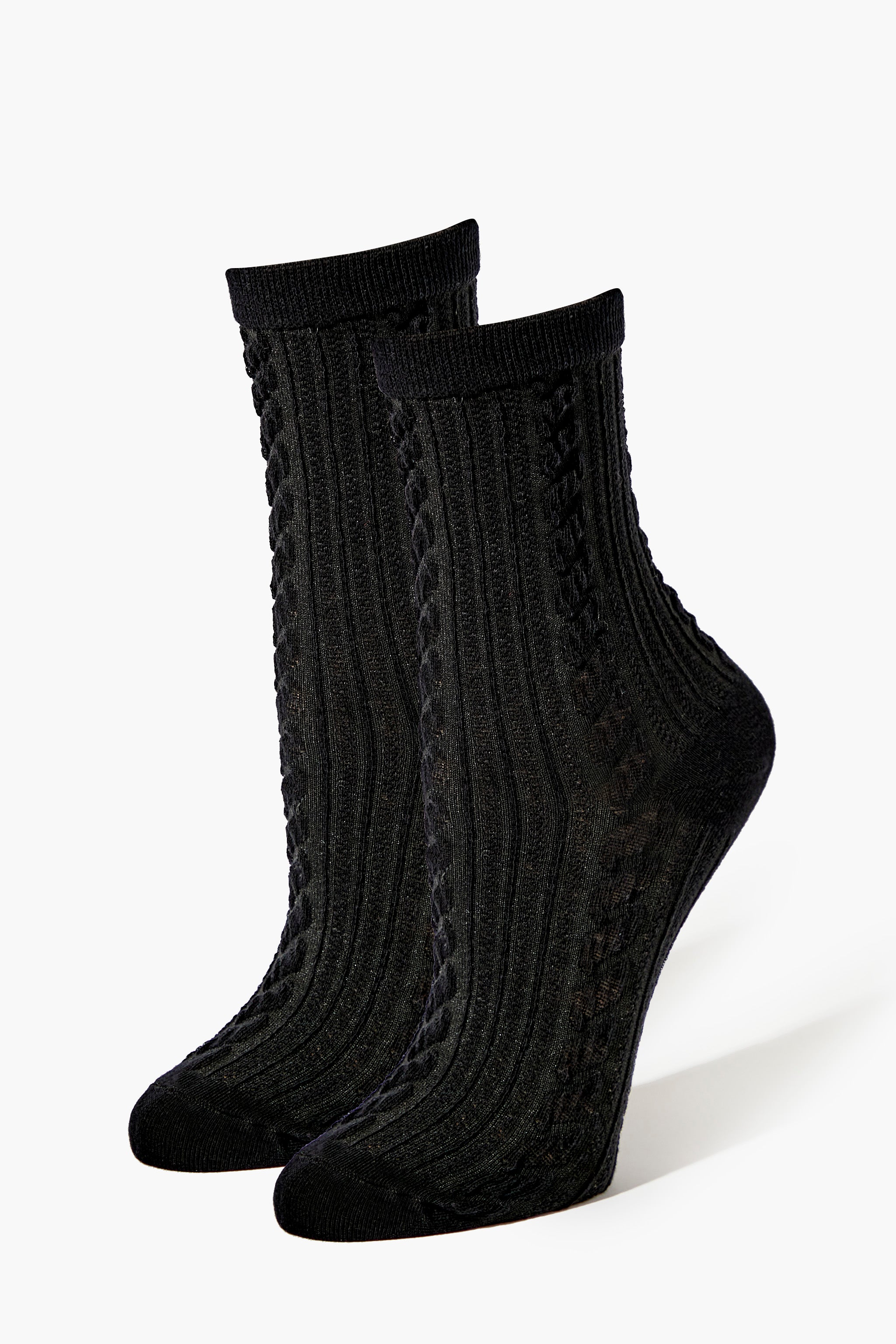 Cable Knit Crew Socks