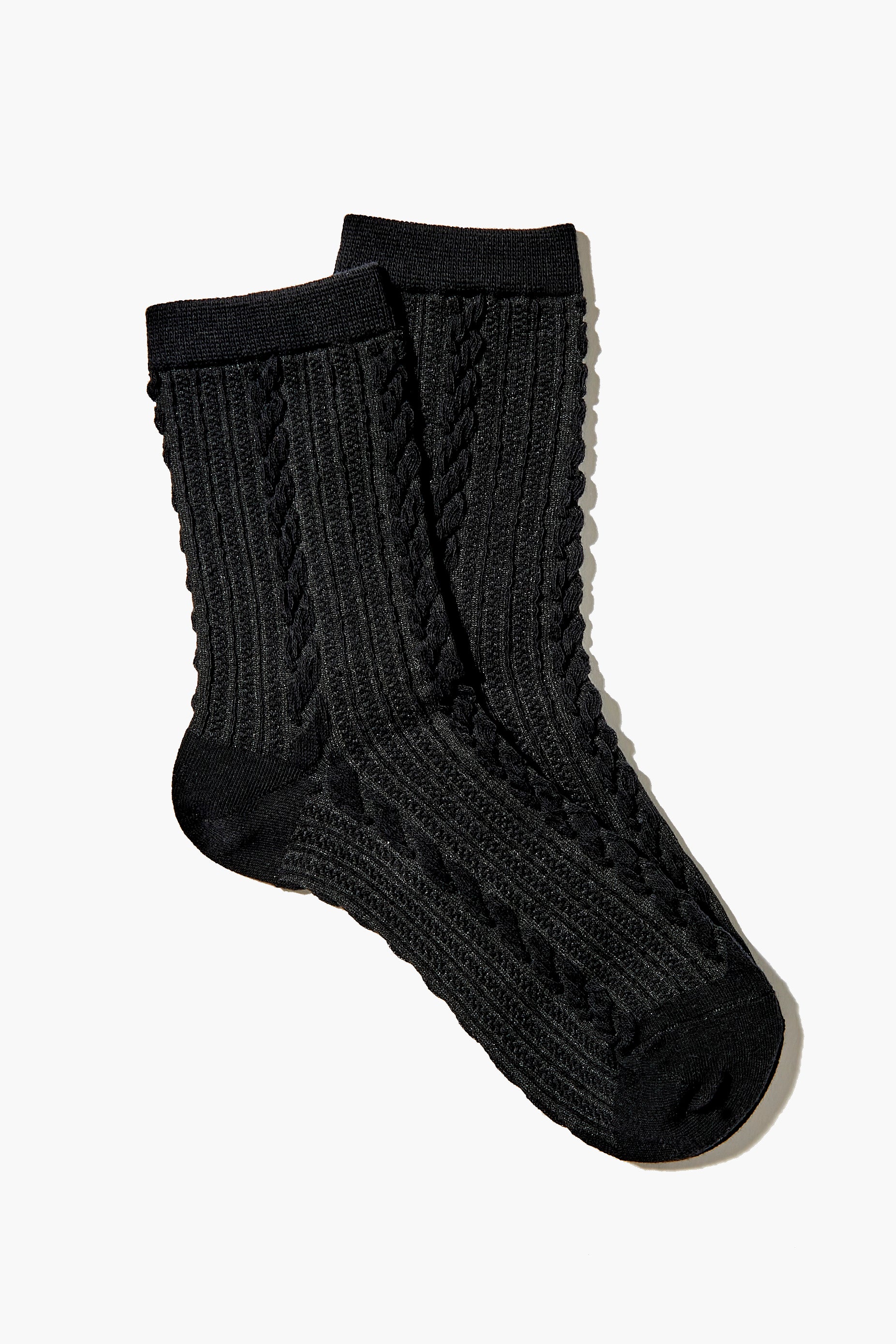 Cable Knit Crew Socks