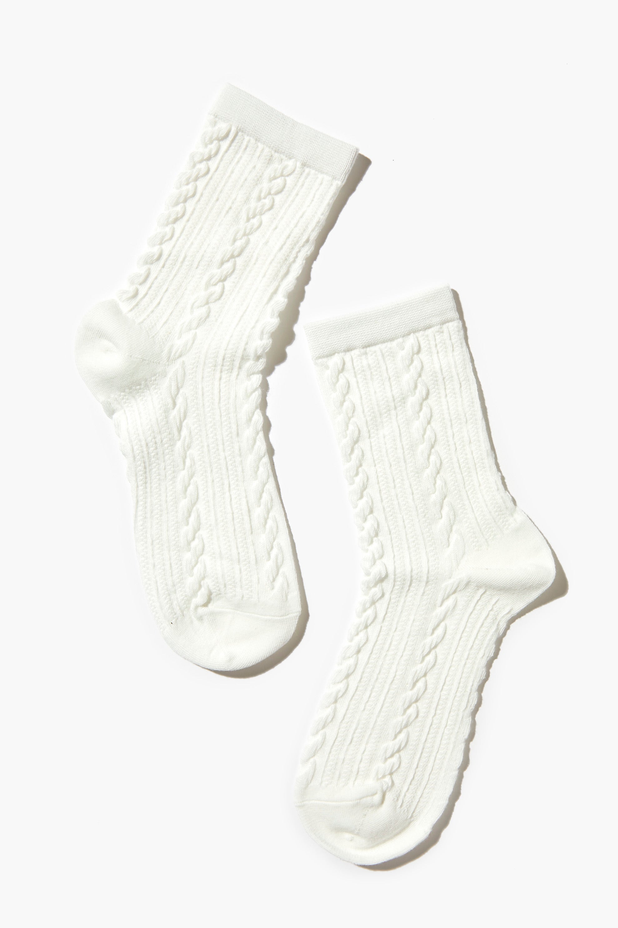 Cable Knit Crew Socks