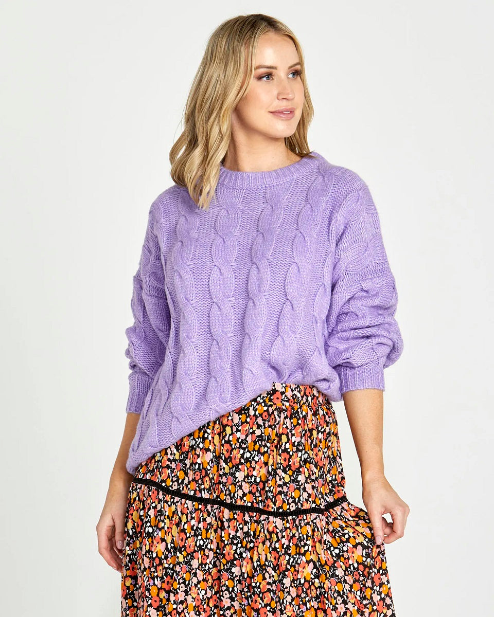 Cable Knit Jumper Lavender