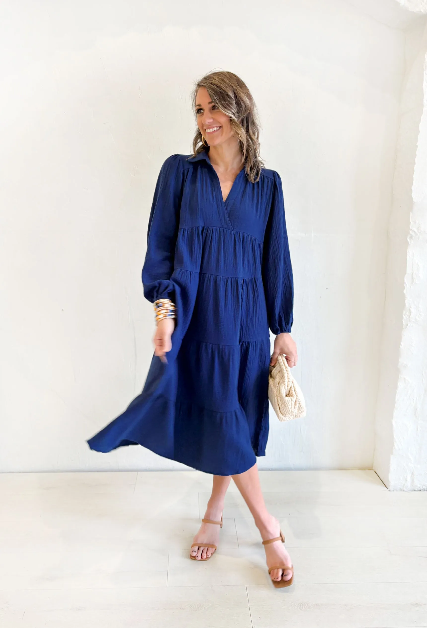 California Breeze Midi Dress in Navy