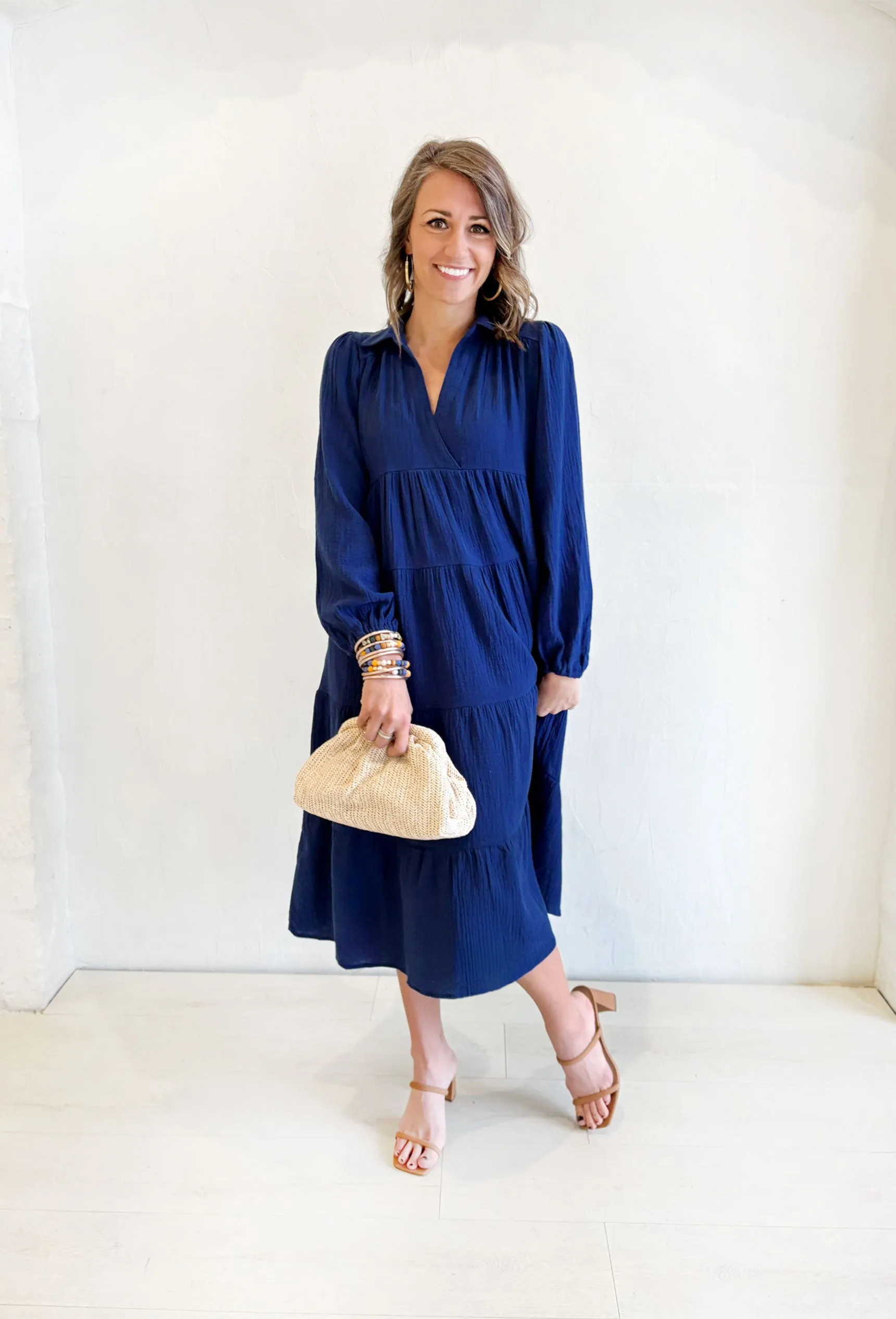 California Breeze Midi Dress in Navy