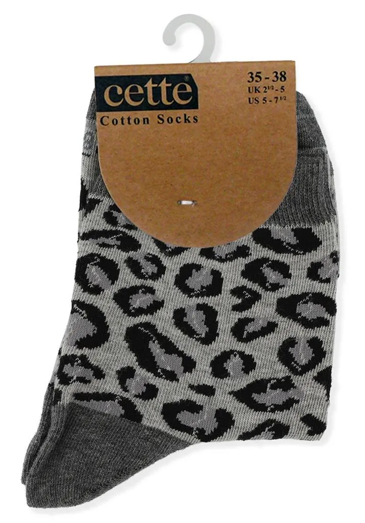 Cette Clearance Leopard Socks 267-12