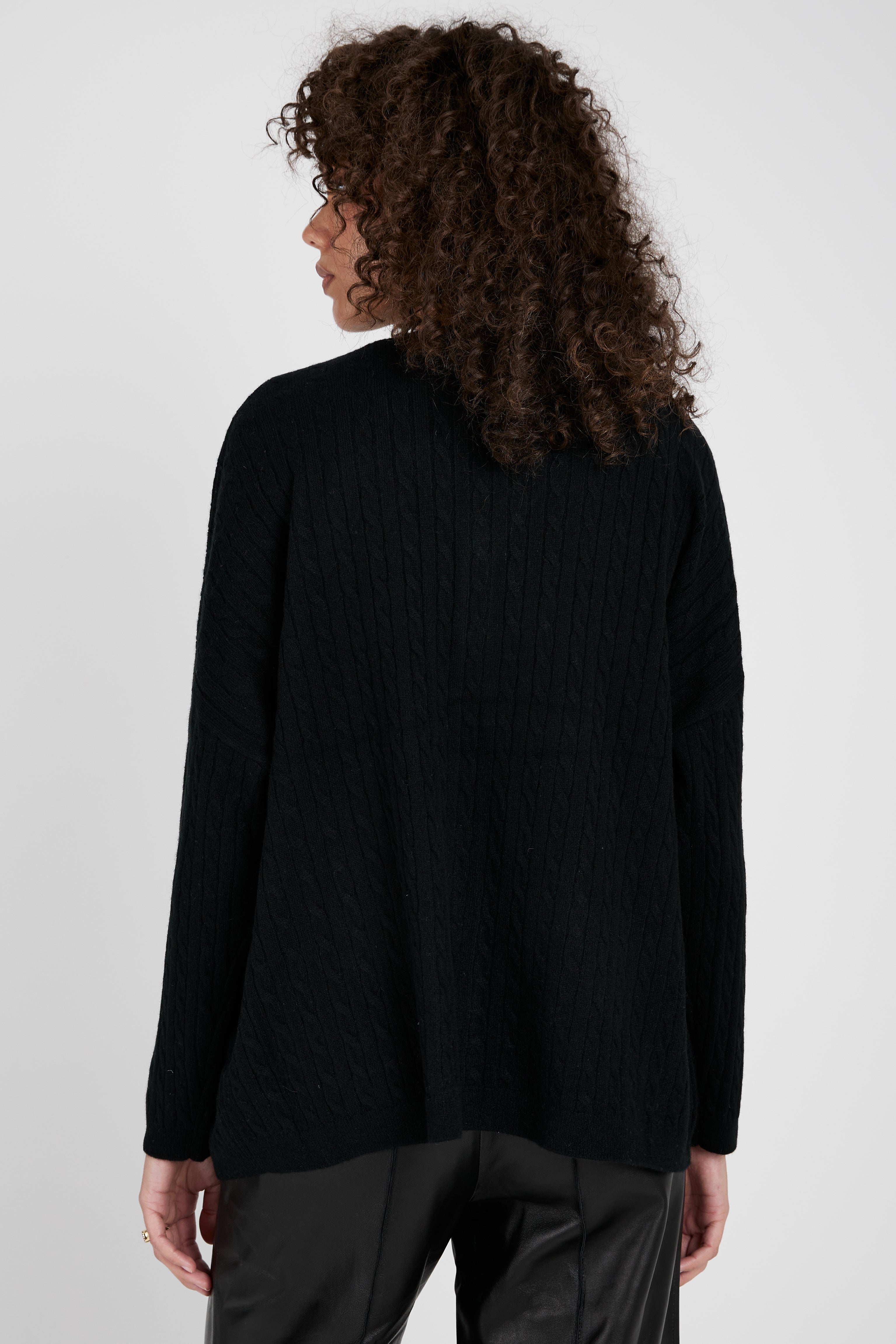 Cooper Cable Knit Cardigan in Black