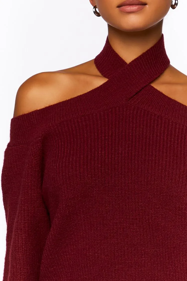 Crisscross Off-the-Shoulder Sweater