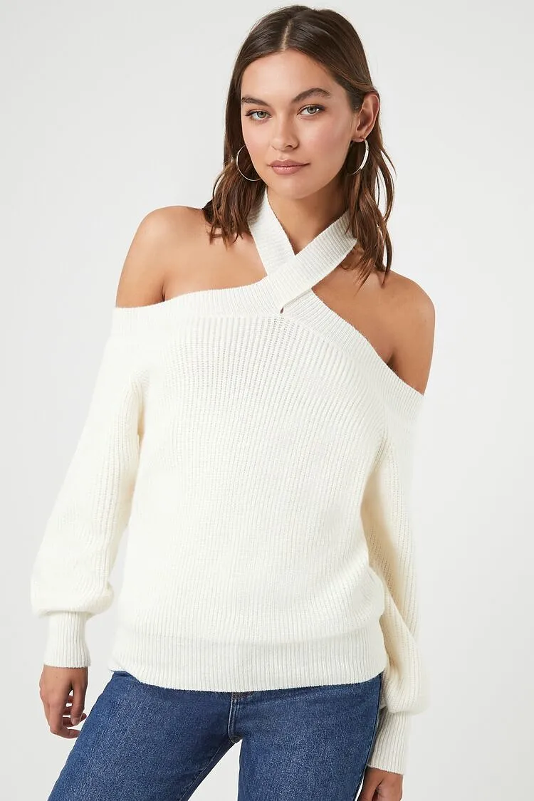 Crisscross Off-the-Shoulder Sweater