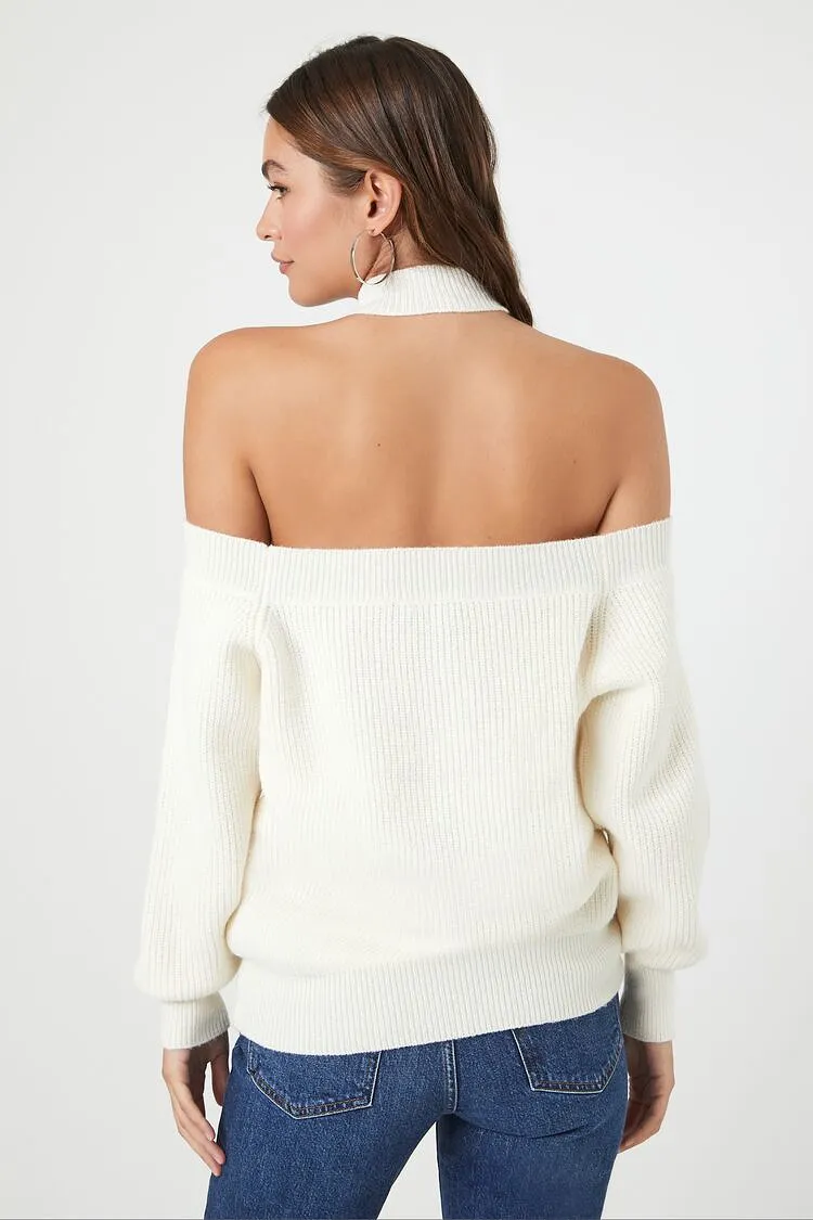 Crisscross Off-the-Shoulder Sweater