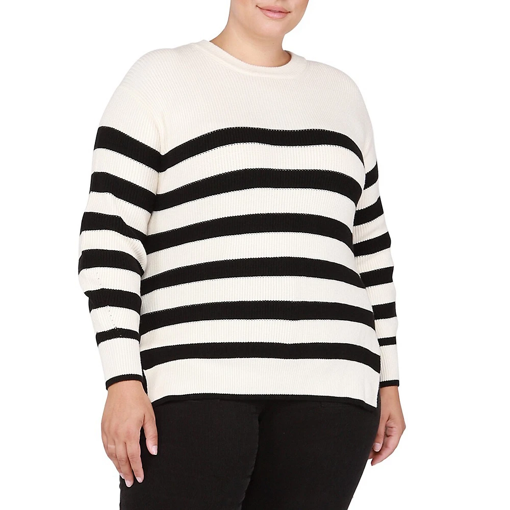 Dex Plus Striped Knit Sweater