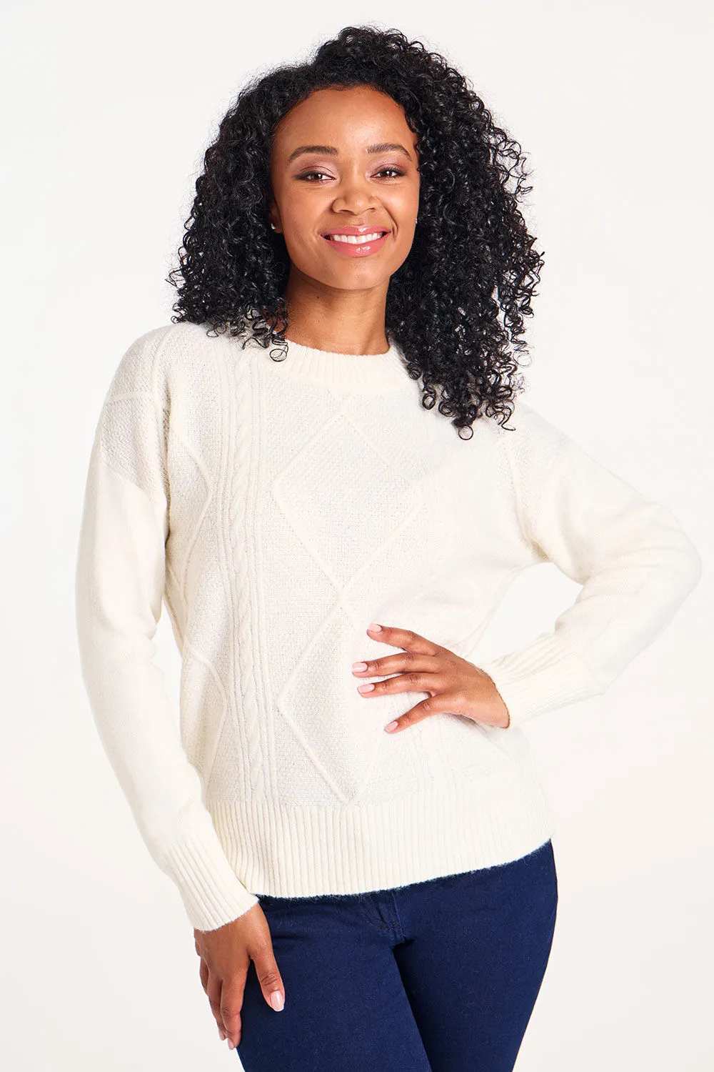 Diamond Cable Knit Jumper