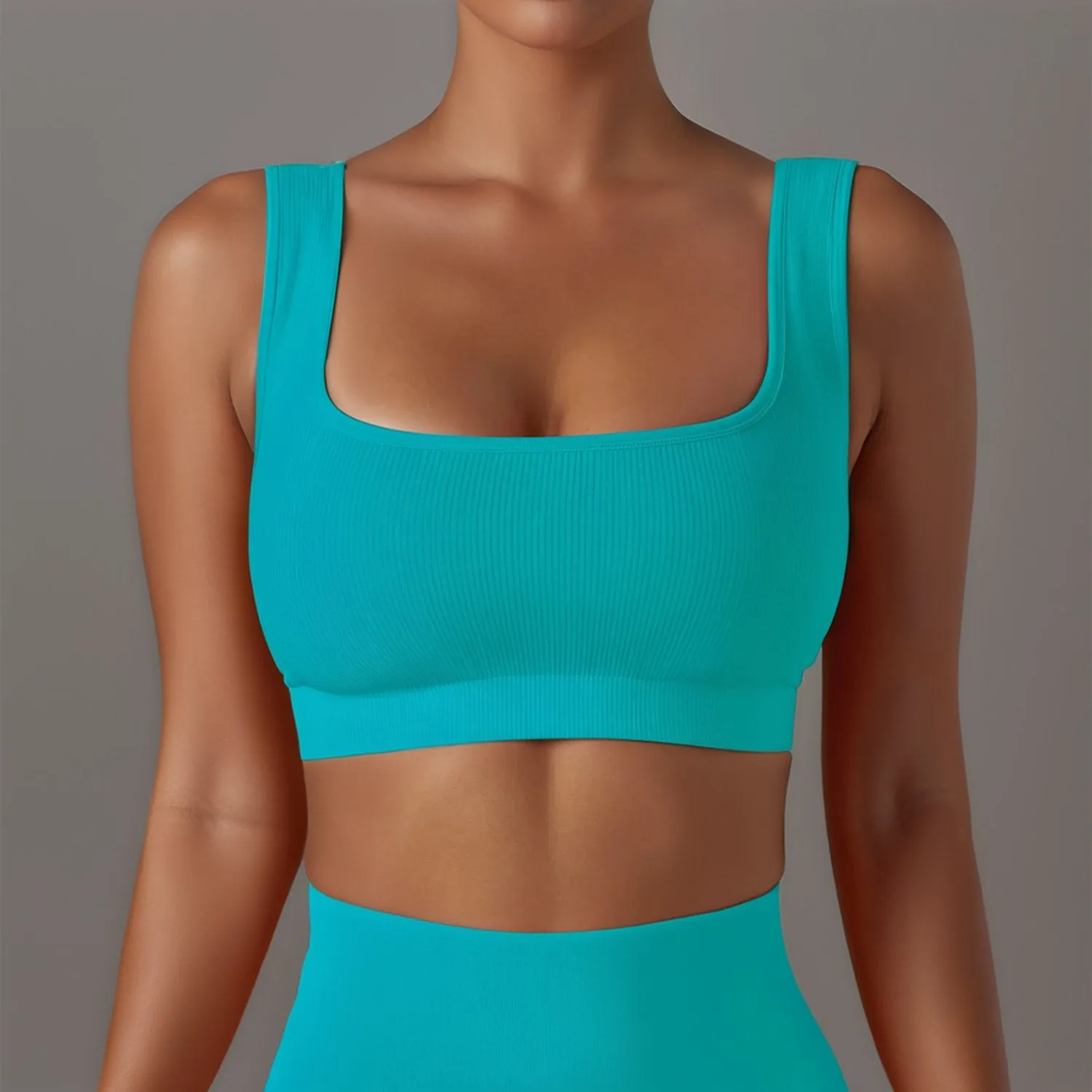 DYI Spring Seamless Set- Bra and Legging in Glow Blue