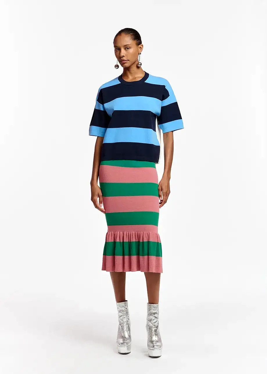 Essentiel Antwerp Blue and navy blue striped knit sweater