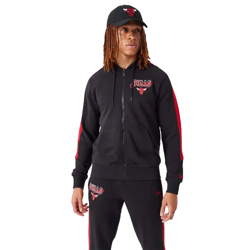 Felpa con cappuccio Full-Zip Chicago Bulls NBA Script nera