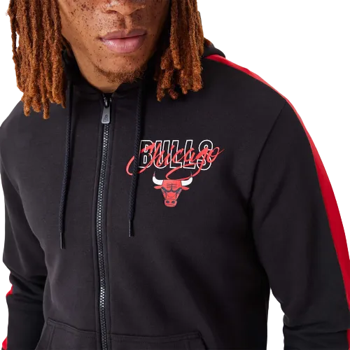 Felpa con cappuccio Full-Zip Chicago Bulls NBA Script nera