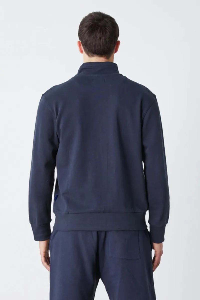 Felpa full zip in cotone uomo Blu