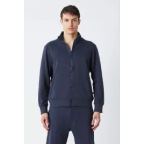 Felpa full zip in cotone uomo Blu