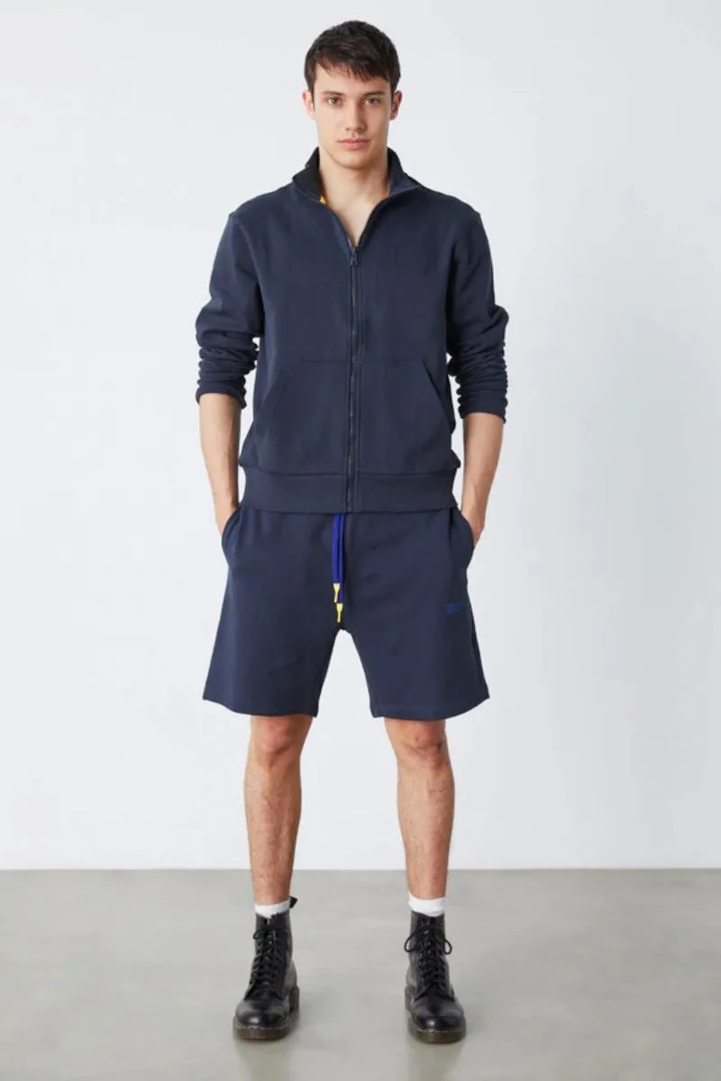 Felpa full zip in cotone uomo Blu