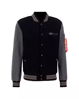 Felpa Uomo Alpha Industries Varsity Sweat Jacket ML Nero