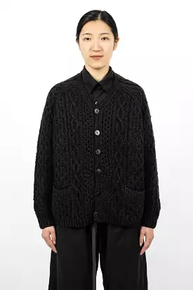 Fisher Girl Hand-Knit Cardigan Black