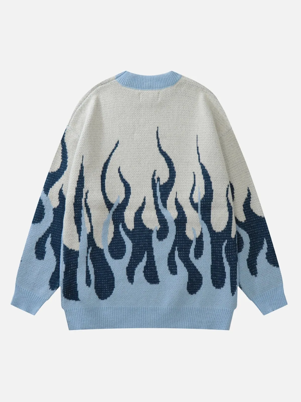 Flame Print Drop Shoulder Sweater