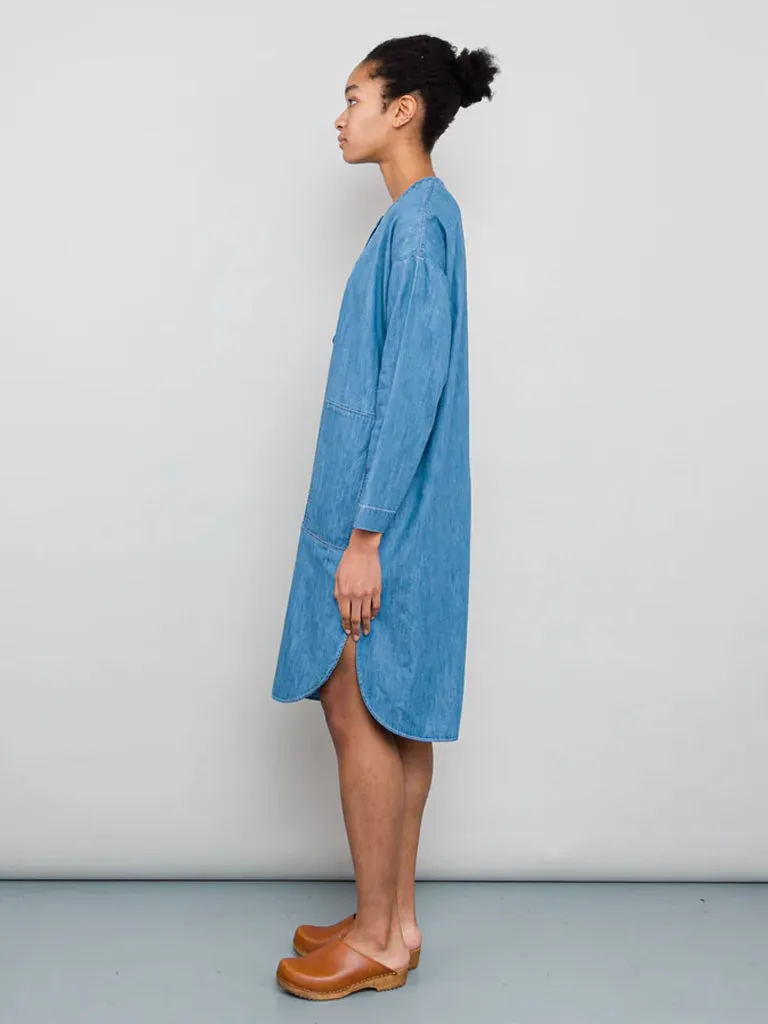 Folk Stack Dress in Lightweight Denim