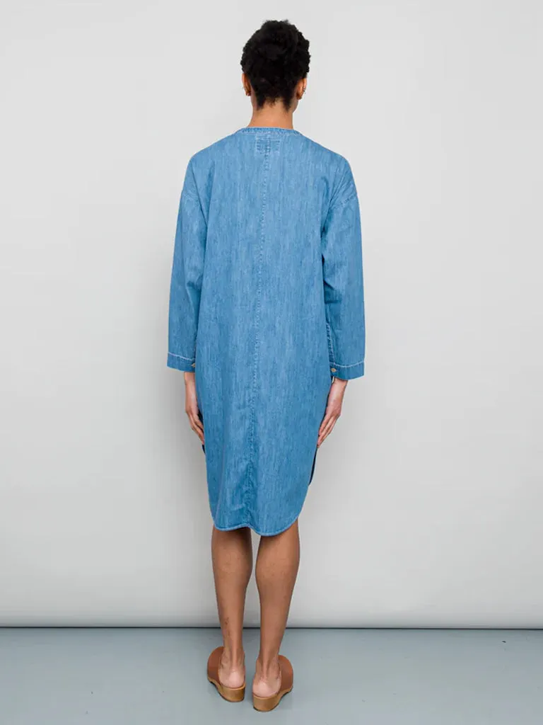 Folk Stack Dress in Lightweight Denim