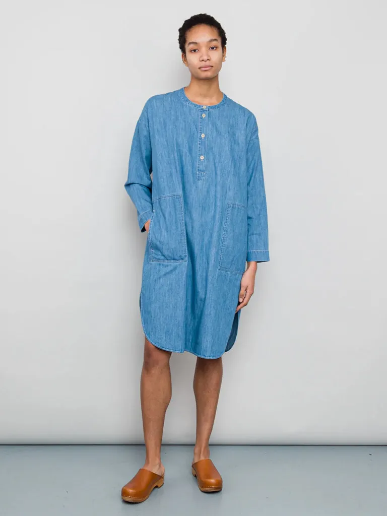 Folk Stack Dress in Lightweight Denim