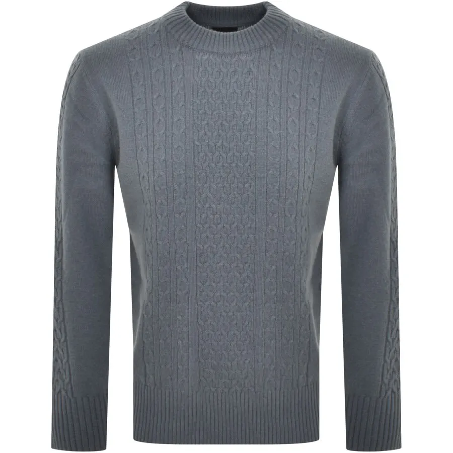 G Star Raw Cable Knit Jumper Blue