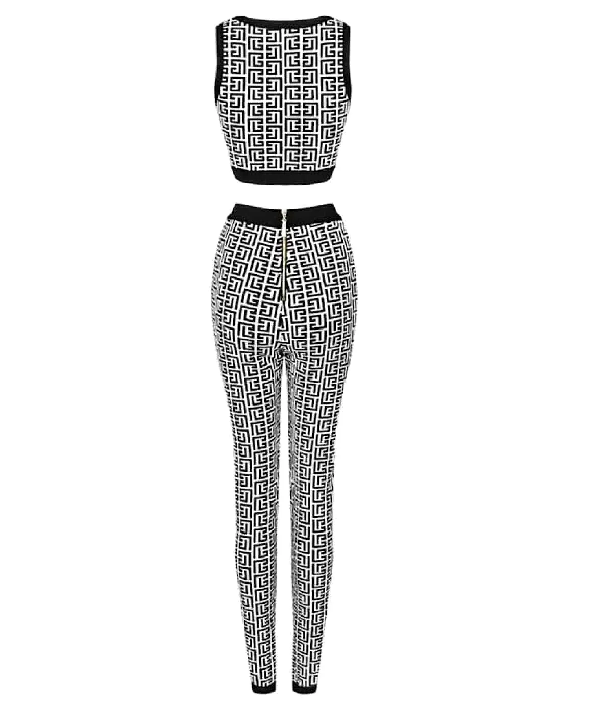 Geometric Pattern Knit Legging Set