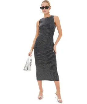 Good American Crystal Midi Dress Black001 M