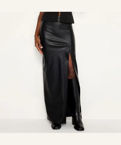 Good American Faux Leather Maxi Skirt