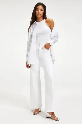 Good American Good Waist Palazzo - White