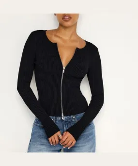 Good American Virgo Ribbed-Knit Top