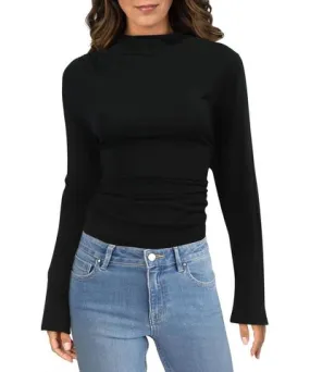 Good American Womens Turtleneck Rouched Bodysuit