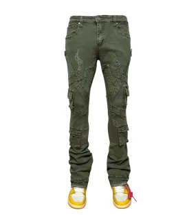 GUNZINII MULTI CARGO STACK DENIM GZ302-OLIVE