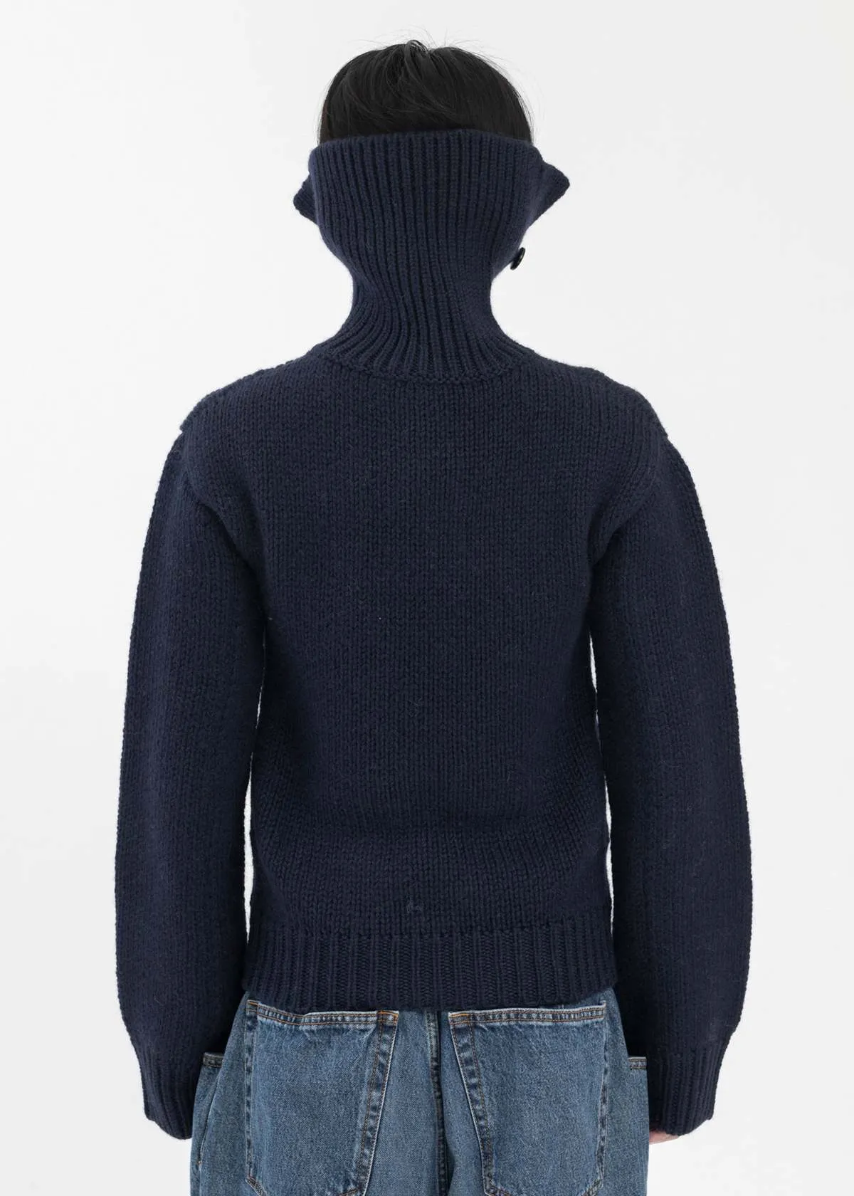 Hi-Turtleneck Sweater - Navy