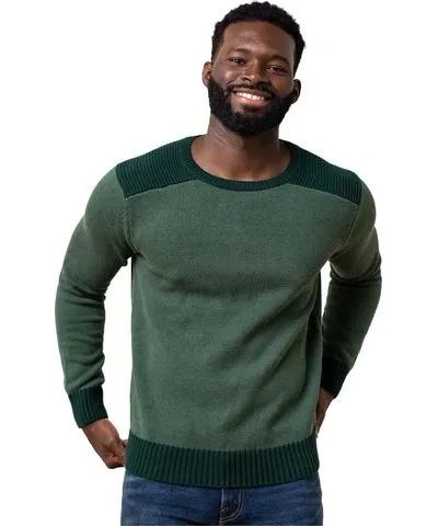 Hope & Henry Men's Organic Crew Neck Shoulder Detail Sweater