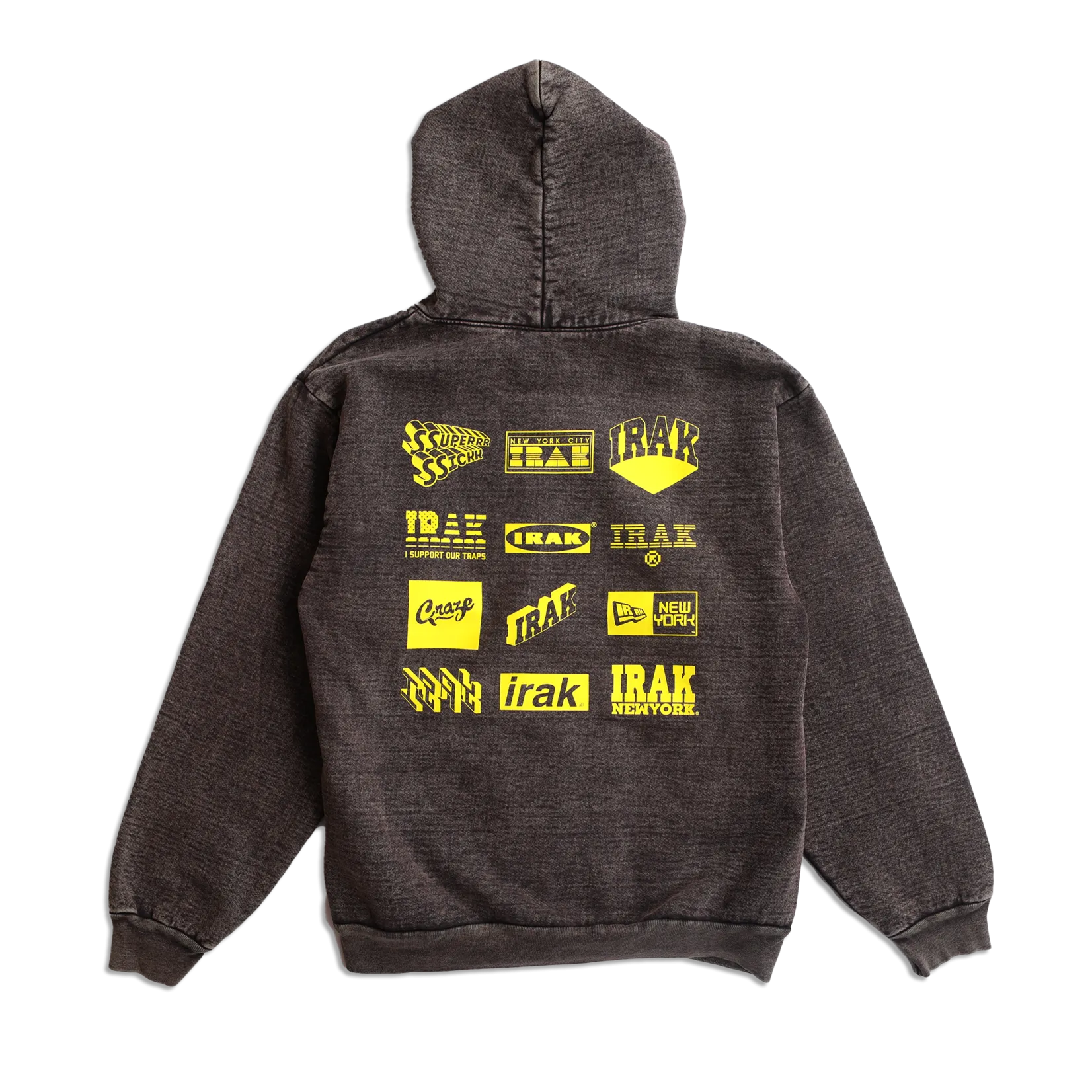 IRAK Logos Hoody Cocoa Mineral Wash